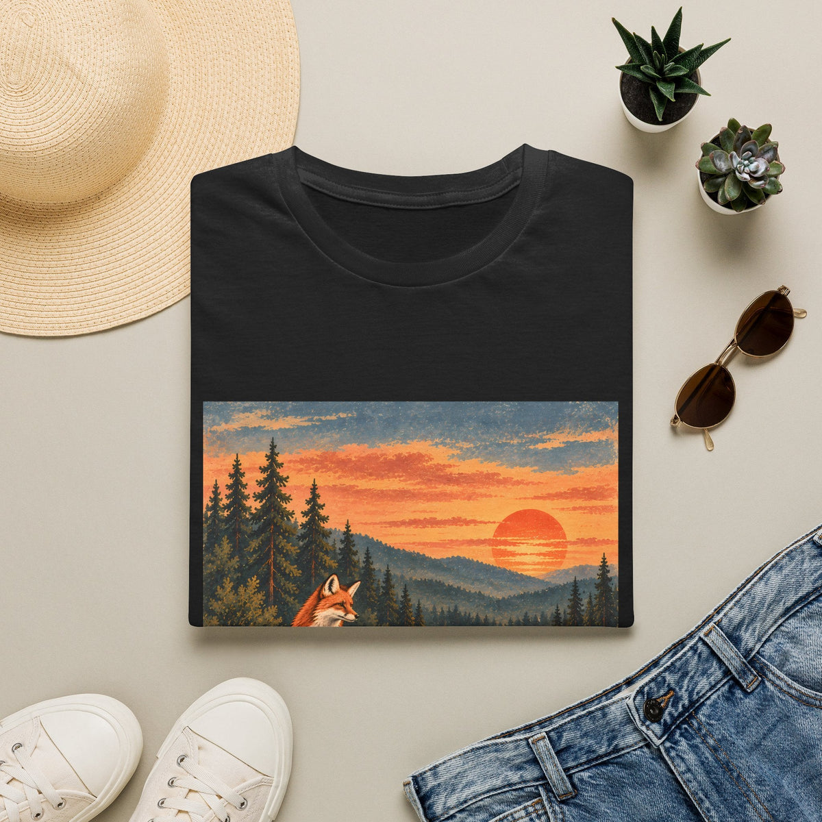 Fox Sunset Tee Printify