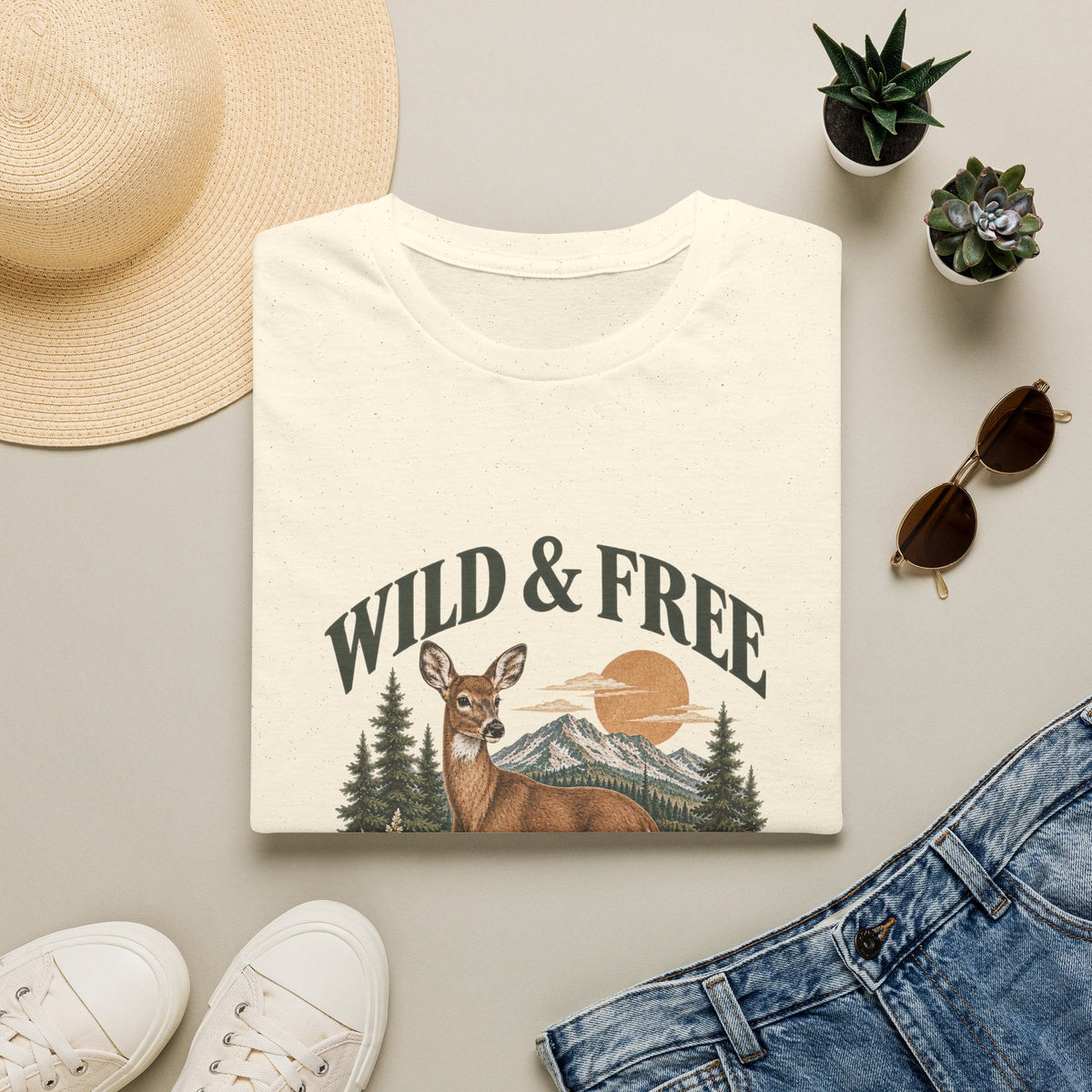 Wild & Free Deer Tee Printify
