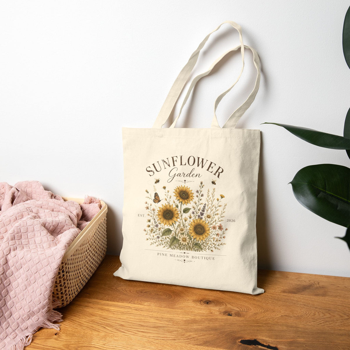 Sunflower Garden Tote Bag Printify
