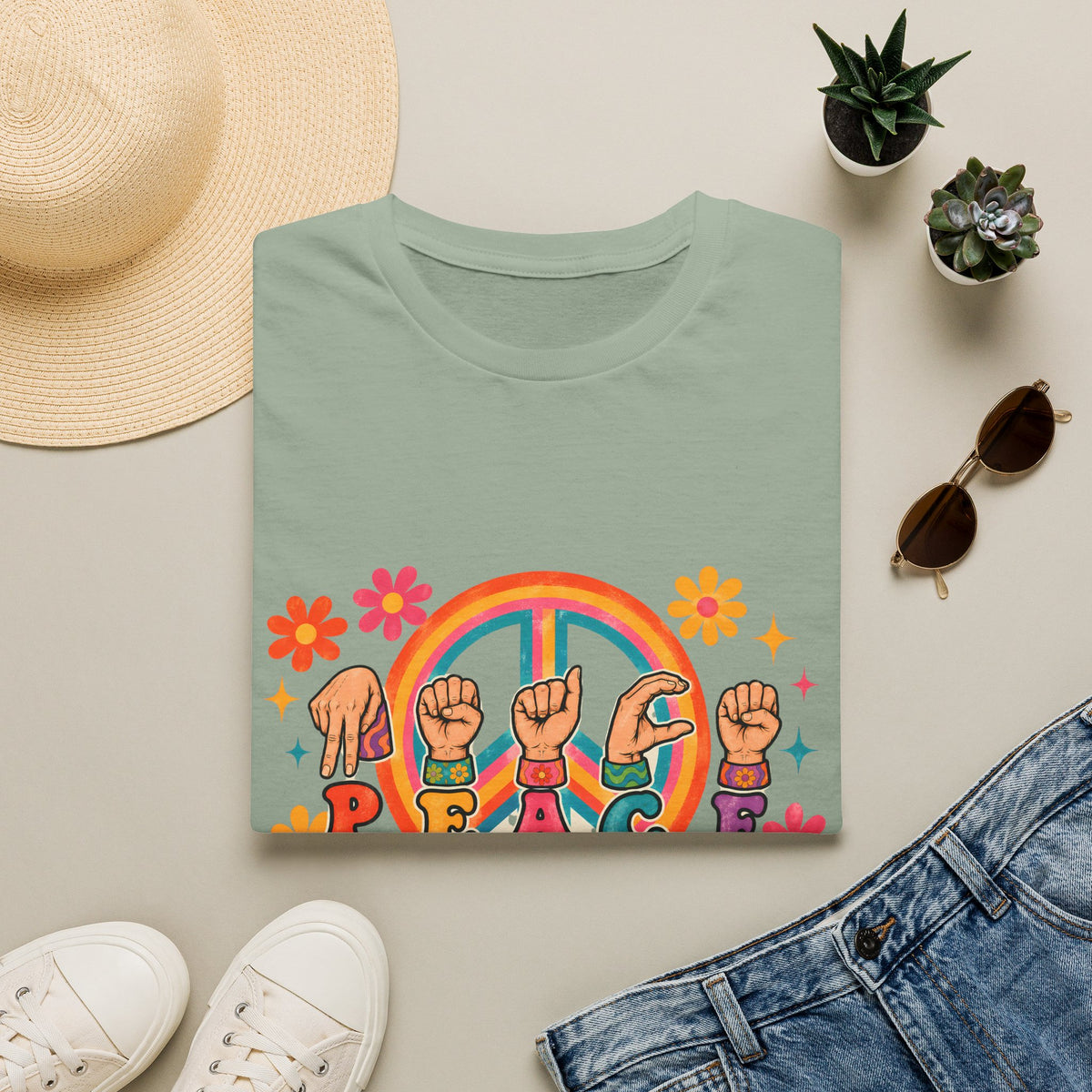 Peace Sign Language Graphic Tee