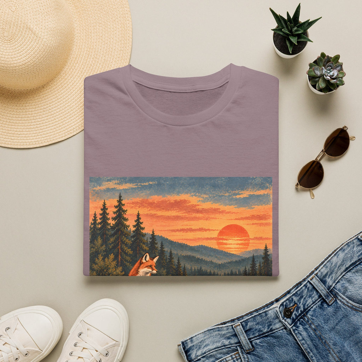 Fox Sunset Tee Printify