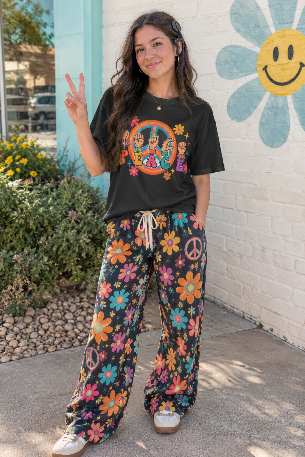 Peace Sign Language Graphic Tee
