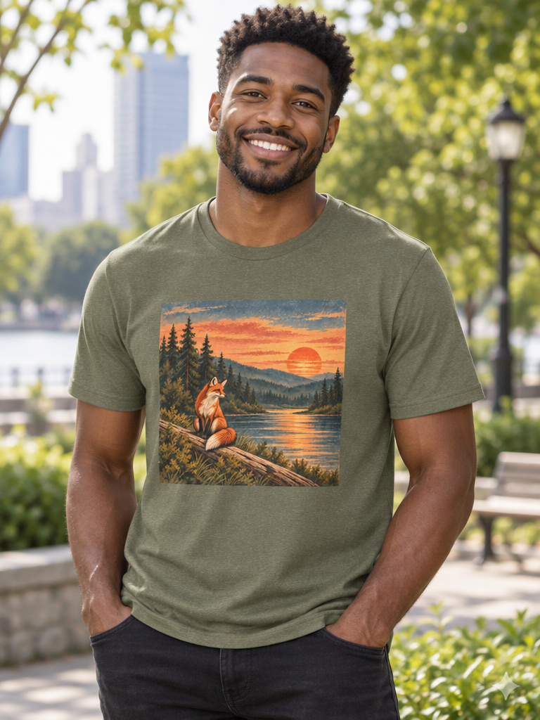Fox Sunset Tee Printify