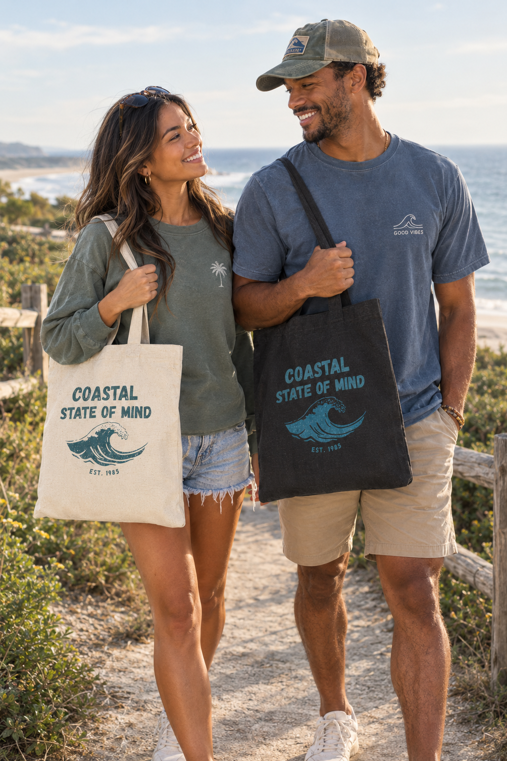 Coastal State of Mind Tote Bag Printify