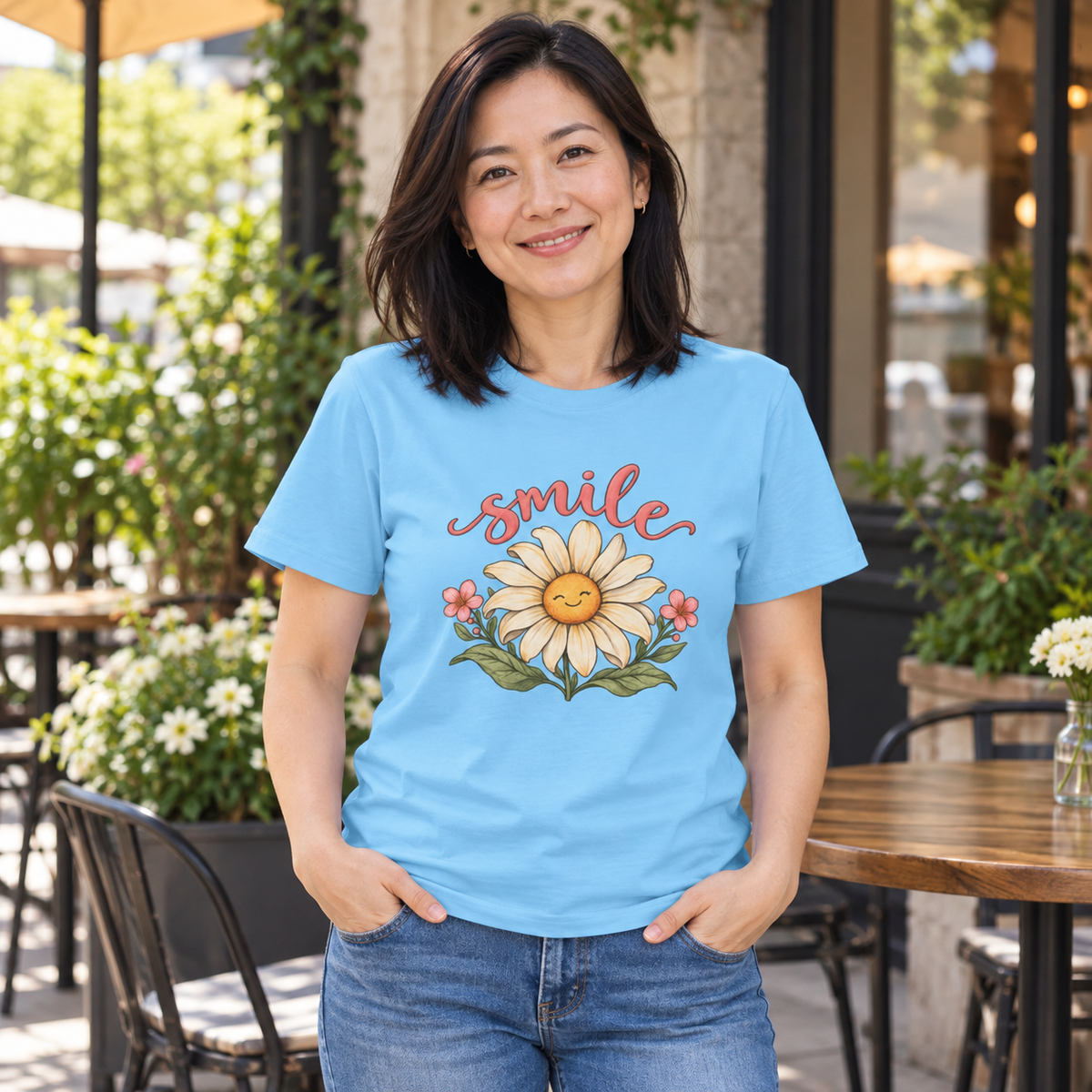 Smile Daisy Tee Printify