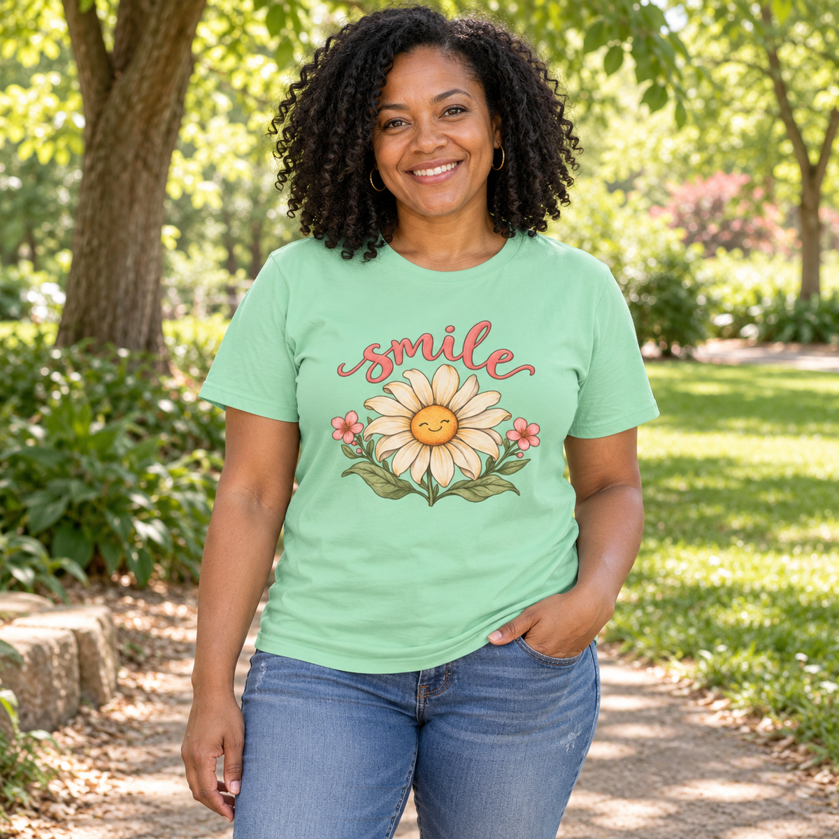 Smile Daisy Tee Printify