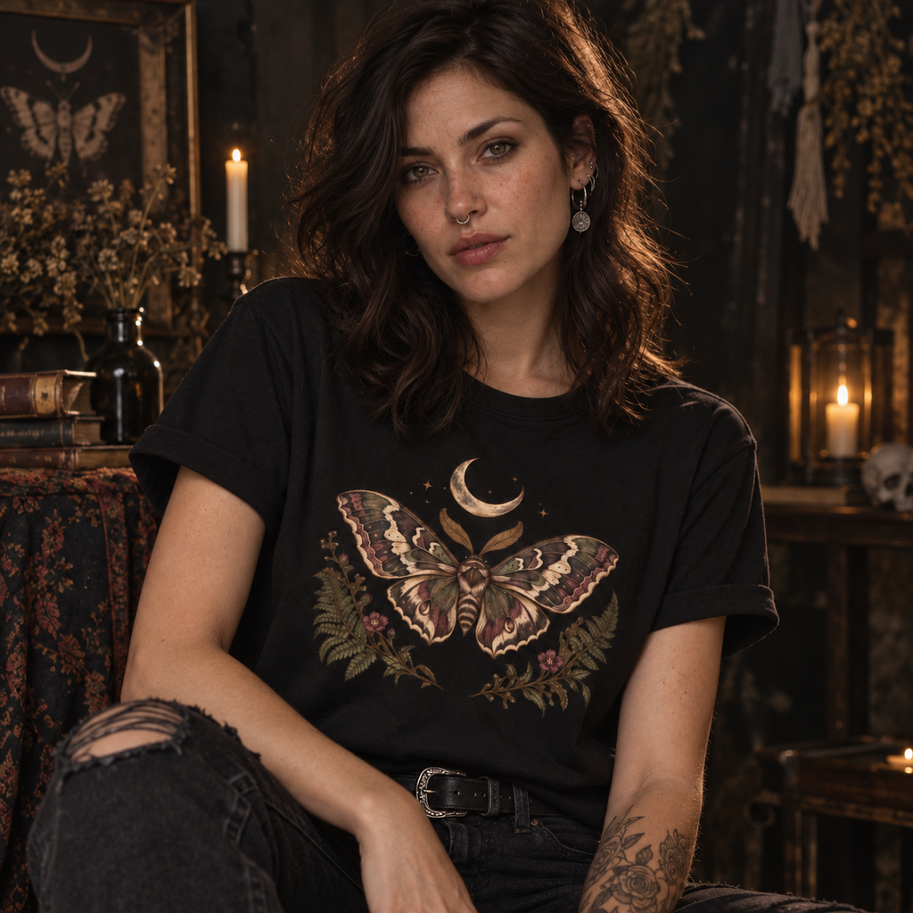 Moonlight Moth Tee Printify