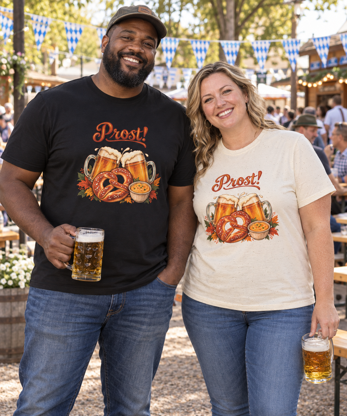 German Beer Pretzel Tee Printify