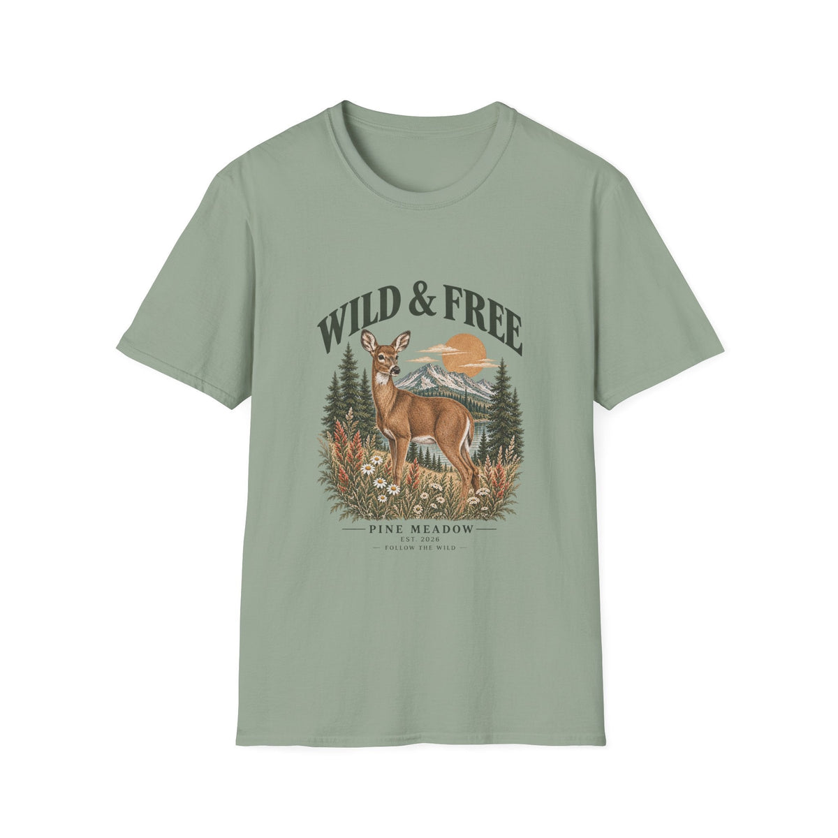 Wild & Free Deer Tee Printify