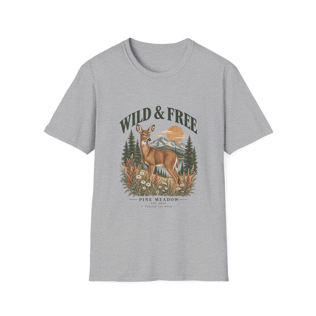 Wild & Free Deer Tee Printify