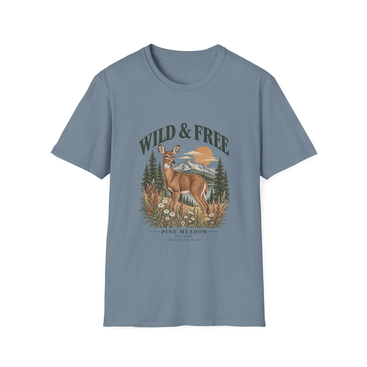 Wild & Free Deer Tee Printify