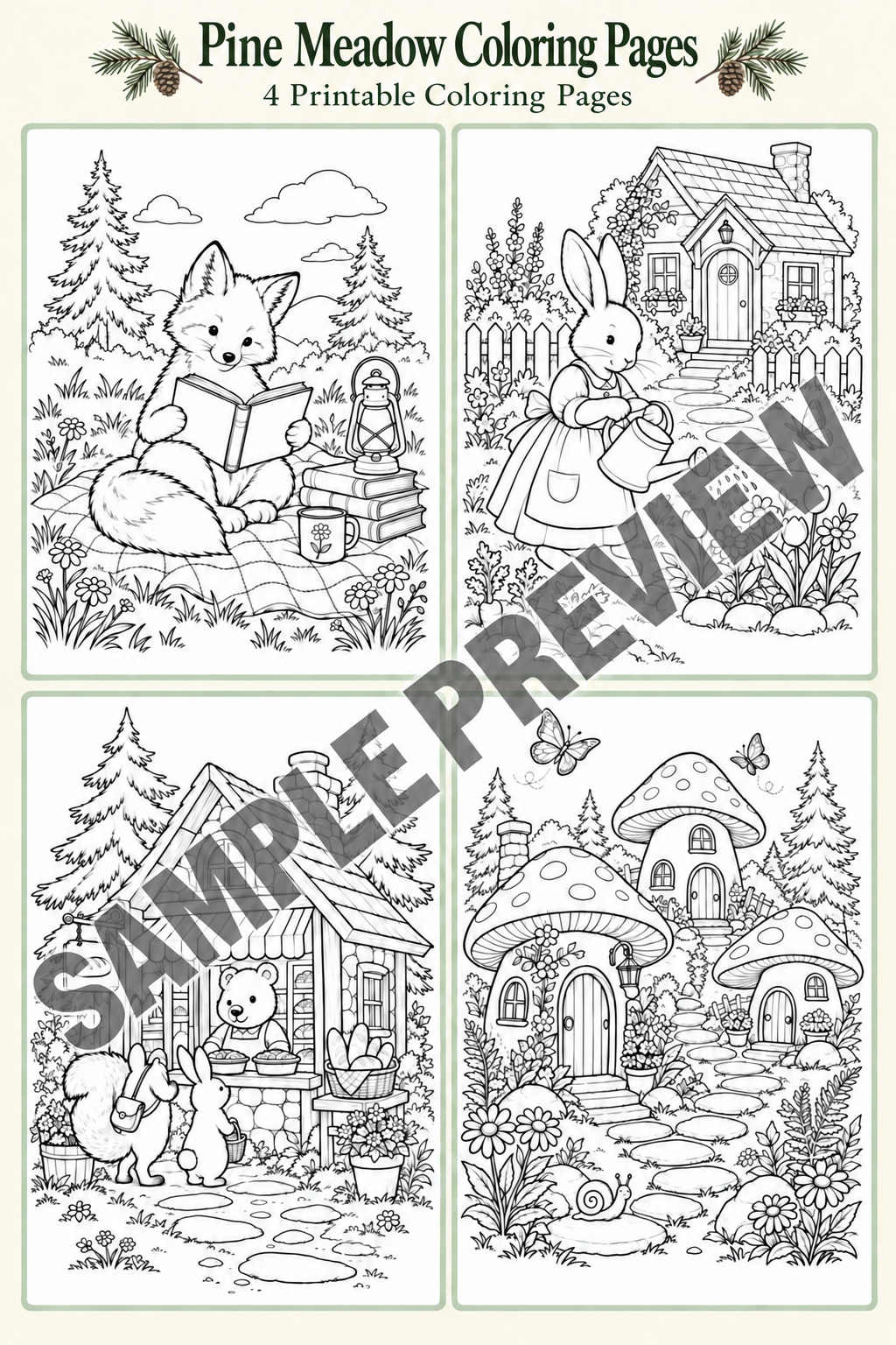 Pine Meadow Coloring Pages
