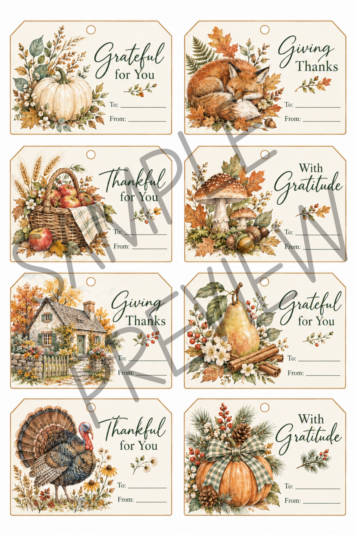 Thanksgiving Gift Tags