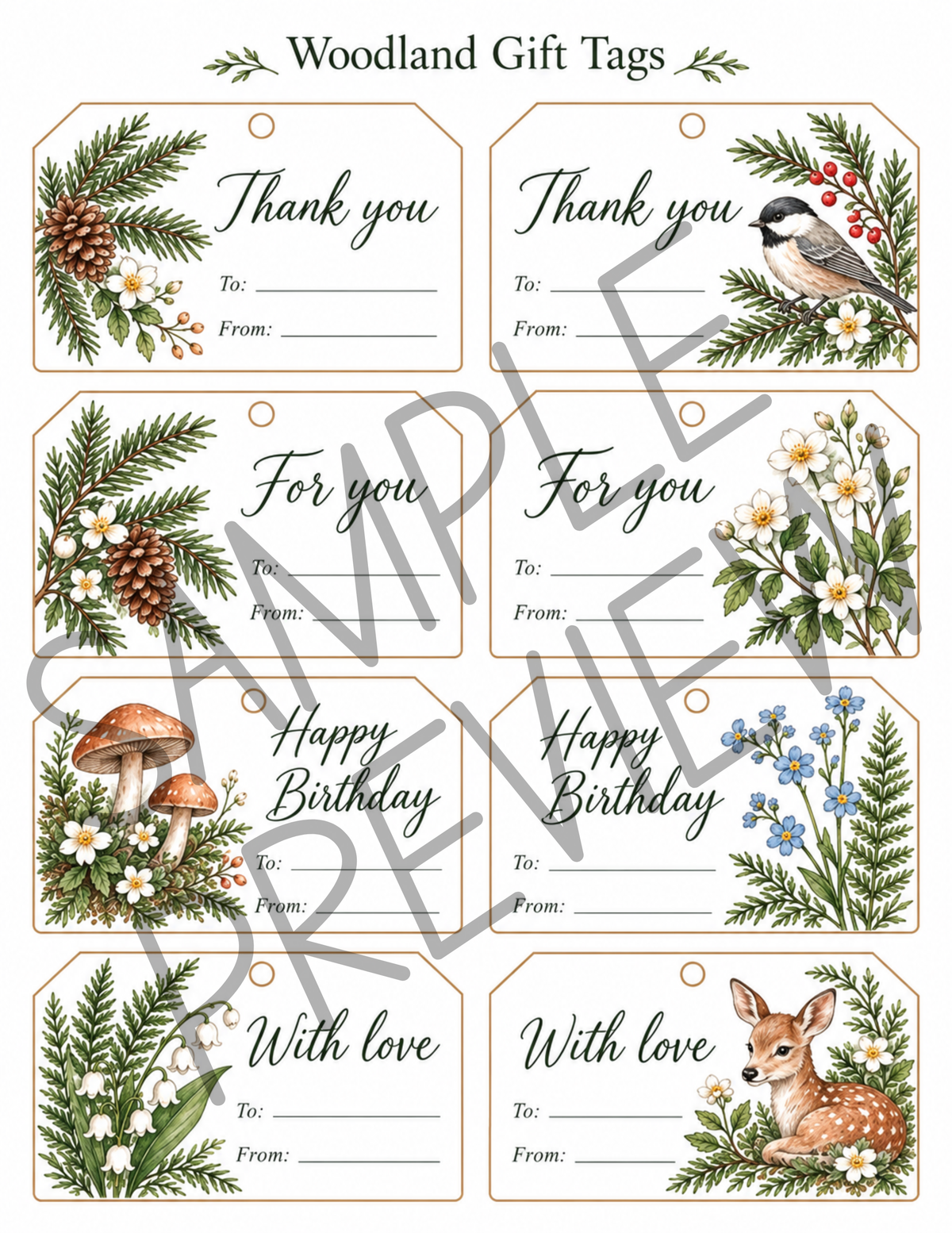 Woodland Gift Tags